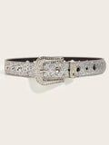 targeted sequin buckle belt with