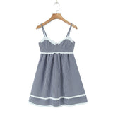 Gingham Strap Bustier Baby Doll Mini Dress-Outfit