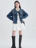 Women Spring Autumn Denim Jackets Basic Coats New Fashion Female Long Sleeve Solid Casual Outerwear Lapel