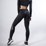 Mesh Breathable Stitching Cropped High Waist Slim