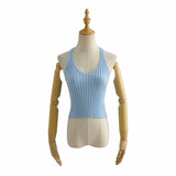 New Multicolor V-Collar Neck Suspender Summer Solid Color Bare Back Short Style Exposed Navel Wiped Chest Girl-Outfit