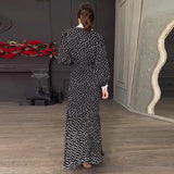 Fongt 2025 New Fashion Collar Elegant Windy Floral Dress