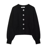 Fongt Women's INS Explosion Grand Buckle Knitted Coat Mini-Skirt Set