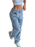 Direct Fashion Loose Wide Leg Jeans Trousers Women-Outfit