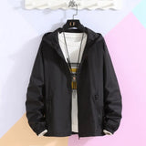 Blue Jacket Hat Quick-drying Sunscreen Outerwear Solid Summer Thin Hooded Windbreaker Jacket Casual jaqueta