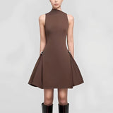 Fongt Style Sleeveless Short Dress 2025 Spring And Autumn New Design Sense Niche Waist High-End Feel