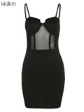 Women Dress Sexy See Through Mesh Patchwork Slim Solid Mini Bodycon Dress Y2K Nightclub Party Beach Vacation New