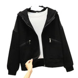 Fongt Jacket Female Short Model Fall 2024 New Loose Korean Version With A Hat Chic Port Wind Versatile Top Tide-Outfit