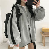 Vintage Zip-Up Streetwear Women Aesthetic Clothes Korean Fashion Harajuku Long Sleeve Sweatshirts Hoodies Women