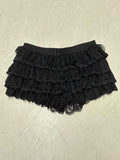 Fongt Style Sexy Lace Spliced Bow Multi-Layer Cake Shorts Girl Sense Simple Flower Bud Hot Pants
