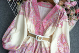 Collar Long-Sleeved Dress-Outfit