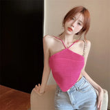 Fongt Girls Hanging Neck Sexy Small Sling Vest Women Wearing Summer Beauty Back Pure Desire Inside A Short