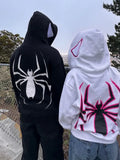 Puff Print Embroidered Zipper Hooded Street