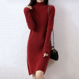 Fongt Winter Money Small Slim Show Thin Bottom Shirt To Keep Warm Simple Pure Color Shirt Female Half High Collar Long Sweater-Outfit
