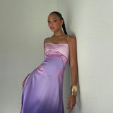Purple Gradient Spaghetti Strap Maxi Dress-Outfit