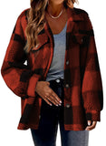 Fongt Women's 2025 New Autumn And Winter With Pocket Lattice Lamb Jacket Button Plush