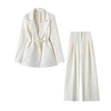 Fongt New Women's Mixed Temperament Suit Jacket + Casual Trousers Two Sets