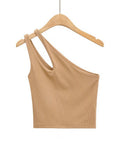 Fongt Summer Short Sexy Shoulder Shoulder Hollow Slim Small Vest Jacket-Outfit