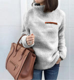 Sweaters Pullover Women's Fashion Zipper Turtleneck