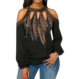 Women Cold Shoulder Long Sleeve