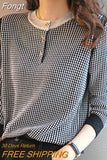 Fashion Plaid Pullover Women Sweater Winter Loose Knitted Long Sleeve Top Casual Womens Clothing Jersey De Mujer