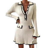 Fongt Women's Dresses In Autumn 2025 Elegant Knitted Dress
