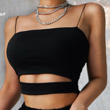 New Fashion Hot Sexy Women Summer Sexy Casual Sleeveless Cut-Out Short Tee Shirt Crop Top Vest Strap Tank Top