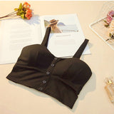 Top Women Camis Halter Top Women Camisole 2018 Summer Sexy Sleeveless Slim Low Chest Button BTS Roupas