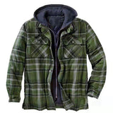 Fongt Plaid Cotton Coat Large Size Hooded Shirt Jacket