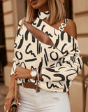 Long-sleeved Chain On Neck Printed Fastener