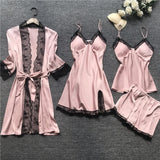 Fongt Woman Sexy Pajamas Four-Piece Korean Set Of Hanging Pajamas Women Homewear With Chest Pajamas Pajamas Pajamas