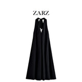 Fongt Homemade New Women's Clothing Bow Ornament Hanging Neck Flute Dress 8039116