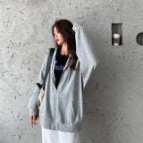 Sweatshirt Women Fashion Long Sleeve Zip Up Hoodies Oversized Printed Thick Jacket Female Clothing Harajuku Pullover