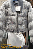 Full Sequins Winter Cotton Jacket Women Parkas Fashion Zipper Loose Plu Coat Thick Warm Overcoat Winter Cotton
