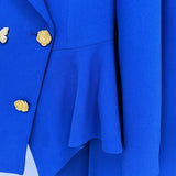 Fongt New Temperament Rose Buckle Butterfly Decoration Irregular Suit Trousers Two-Piece