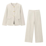 Fongt Homemade New Women's Classic Fashion Bing Mid-Rise Straight Pants 9287507