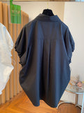 style Summer Fashion Puff Sleeve Women Blouses Single Breasted Turn-down Collar New Shirt