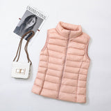 Spring And Autumn Winter New Female Korean Version Standing Collar Light Down Jacket Female Vest Vest Vest Female Plus Size Coat-Outfit