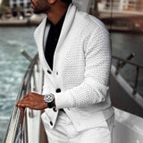 Fongt Fashion Autumn And Winter Men's Cardigan Pure Color Fashion Casual Slim Knit Cardigan Sweater