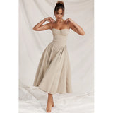 Elegant Dress for Summer Pink Spaghetti Strap Midi Dress with Pocket Long Party Dresses Holiday Women Clothing-Outfit