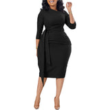 Fongt Women's Summer Office Dress Seven-Sleeved Flawed Bonded Professional Grand African Dress