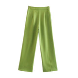 Women's Belt Vest 3035587 Vertical High Waist Trousers 2927587 Suit-Outfit
