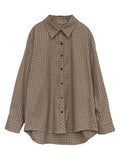 Vintage Long Sleeve Checkered Blouse-Outfit