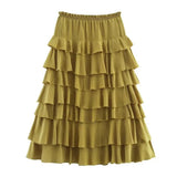 Fongt Women's Clothing INS Burst Casual Cascade Cascade Decoration Fan Flute Half-Body Skirt