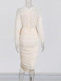 Temperament Elegant Style Two Sets 2025 New Slim Long Sleeve Top + High-Waisted Hip Skirt Pressure Folding