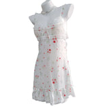 Fongt Pure Desire High-Grade Broken Ice Silk Ajasy Dress Girl 2025 Sweet Lace Slings With Thoracic Pad Home