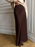Skirt Spring 2024 Satin Face Ding Long High Purse Hip Drag Fishtail Skirt-Outfit