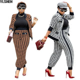 Two Piece Set Africa Clothes African 2022 New Dashiki Fashion Grid Suit Top And Trousers Super Elastic Party Plus Size For