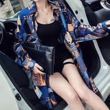 Printed Casual Women's Single-breasted Blouse Vintage High Street Loose Long Sleeve Blouse Female Clothing Spring Summer-Outfit