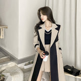 Fongt 2025 Women's Wind Coat Korean Version Of The Long Coat Ebay Burst List Tie